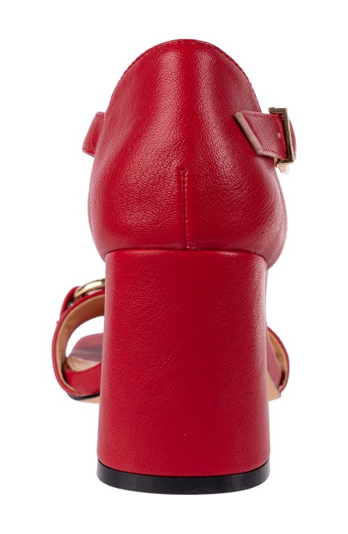 Ninety Union Santori Metallic Bit Ankle Strap Sandal In Red