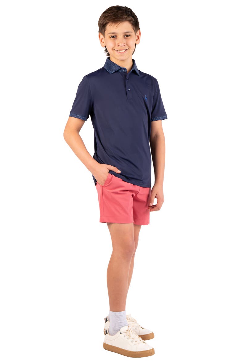 Kids' Micro Perforated Polo, Alternate, color, NAVY