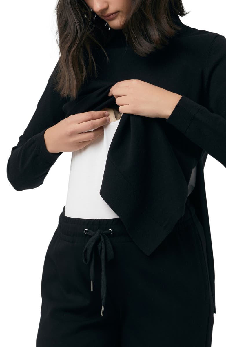 Ripe Maternity Morgan Side Split Mock Neck Maternity Sweater, Alternate, color,