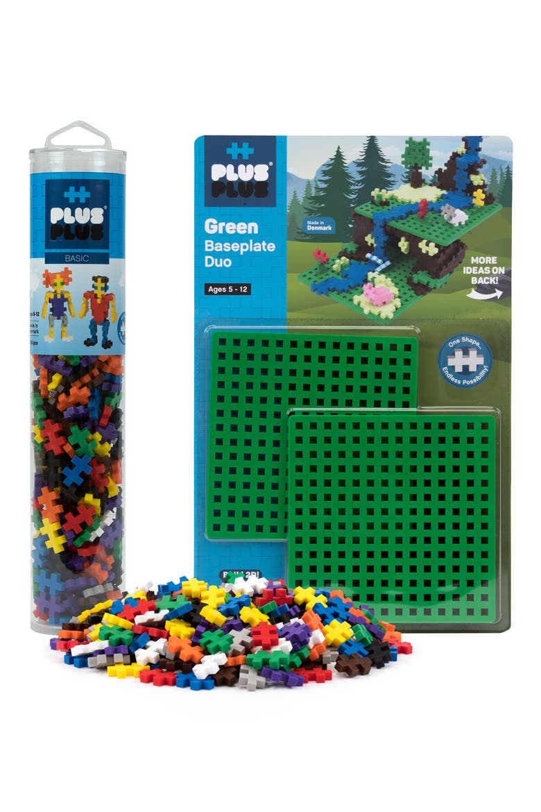 240-Piece Basic Playset with 2 Baseplates, Main, color, GREEN