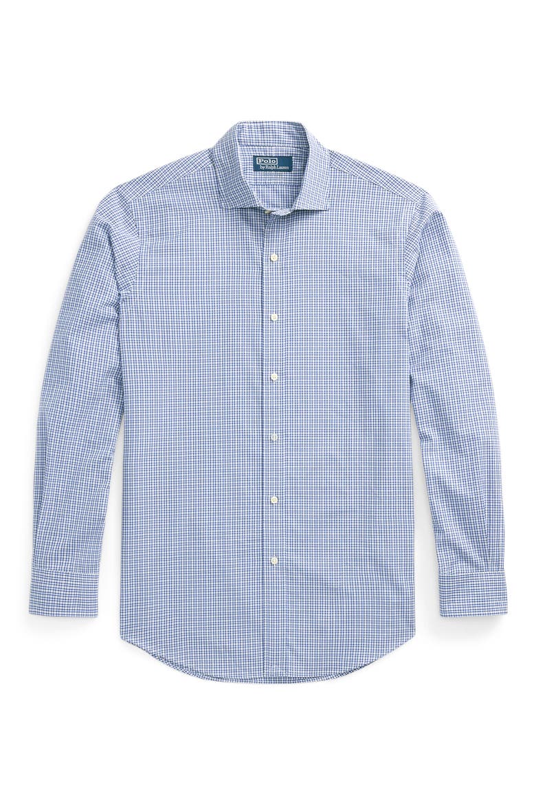 Classic Fit Check Cotton Poplin Button-Up Shirt, Alternate, color, WHITE BLUE MULTI