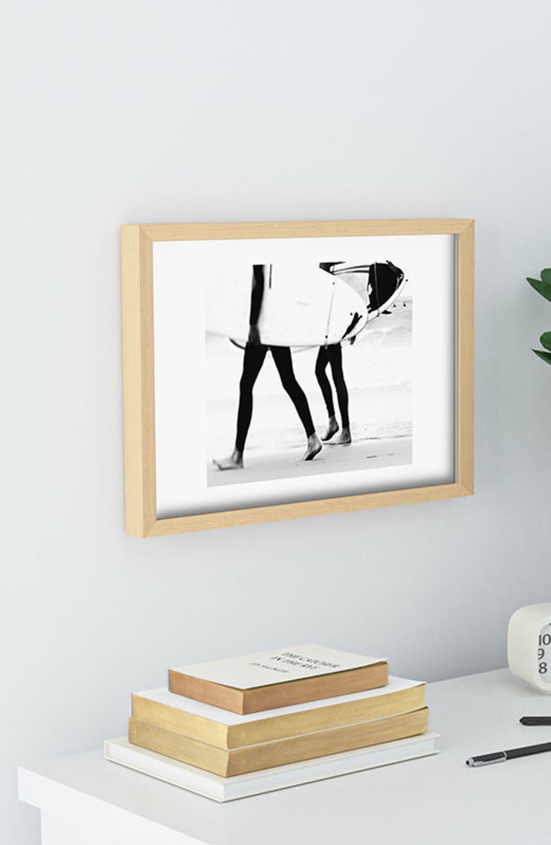 Deny Designs Ingrid Beddoes - Catch a Wave Framed Art Print, Alternate, color, Black-White