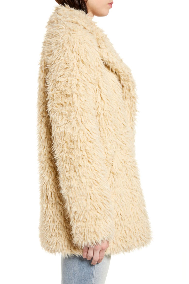 Faux Fur Teddy Coat, Alternate, color, TAN LION