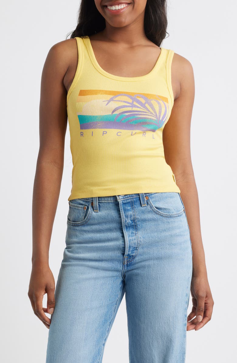 Rip Curl Party Logo Graphic Tank, Main, color, Sand