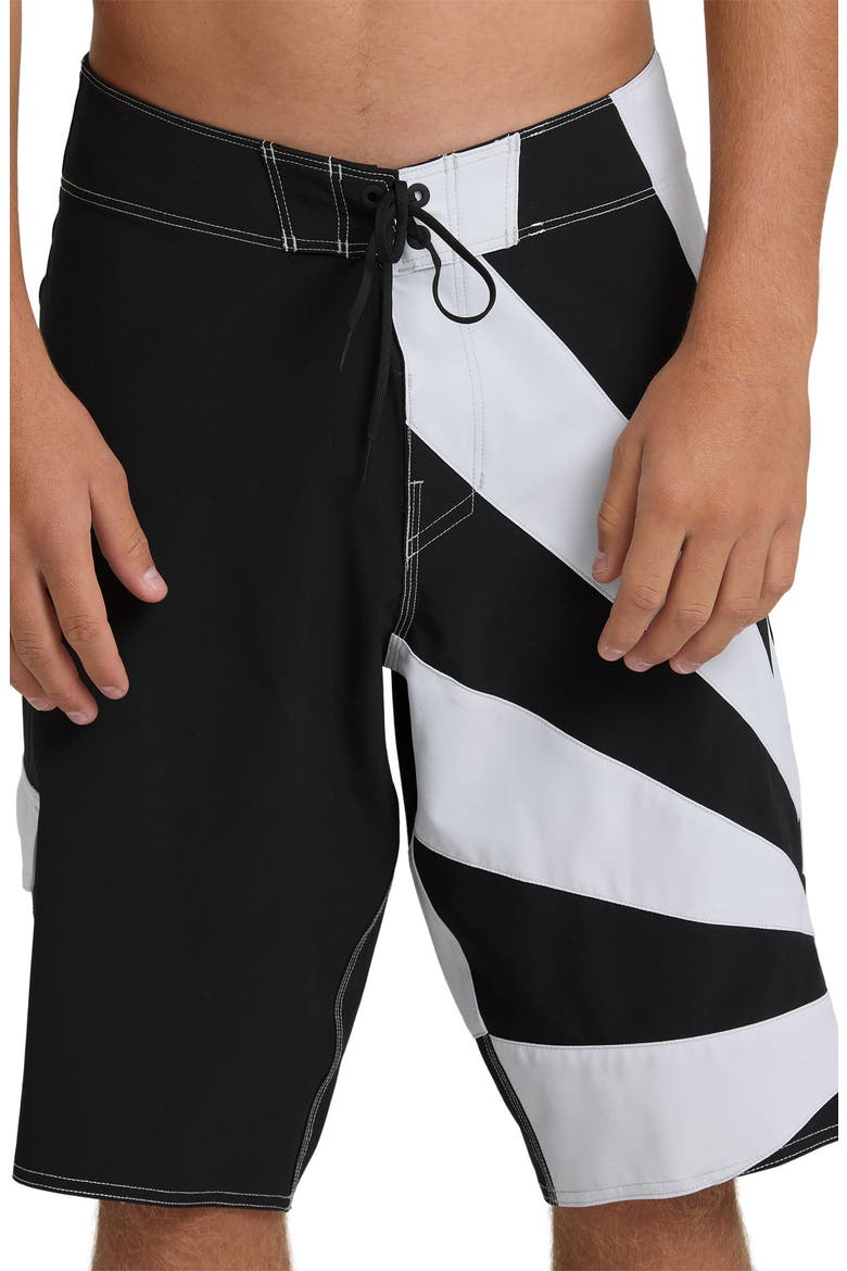 A.I. Rising Sun Pro Board Shorts, Alternate, color, BLACK/ WHITE