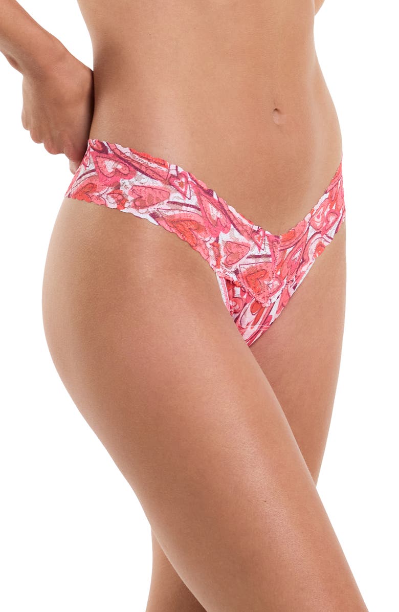 Hanky Panky Print Low Rise Thong, Alternate, color, Lots Of Love