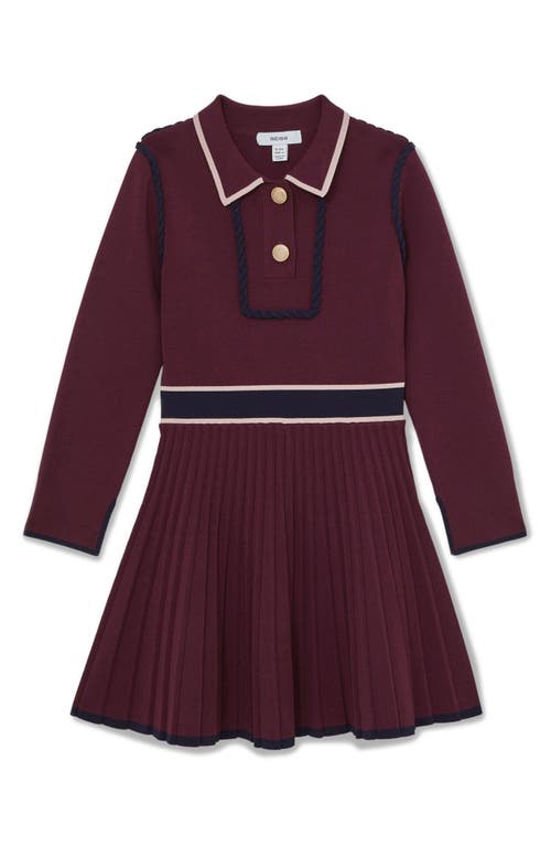 Reiss Kids' Freya Piped Sweater Dress In Purple