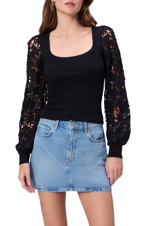 Maya Lace Sleeve Sweater
