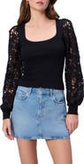 PAIGE Maya Lace Sleeve Sweater