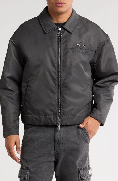 Pacsun Washed Nylon Zip Jacket In Black