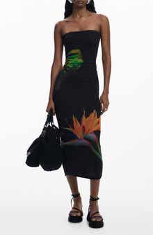 Desigual Strapless Midi Cover-Up Dress