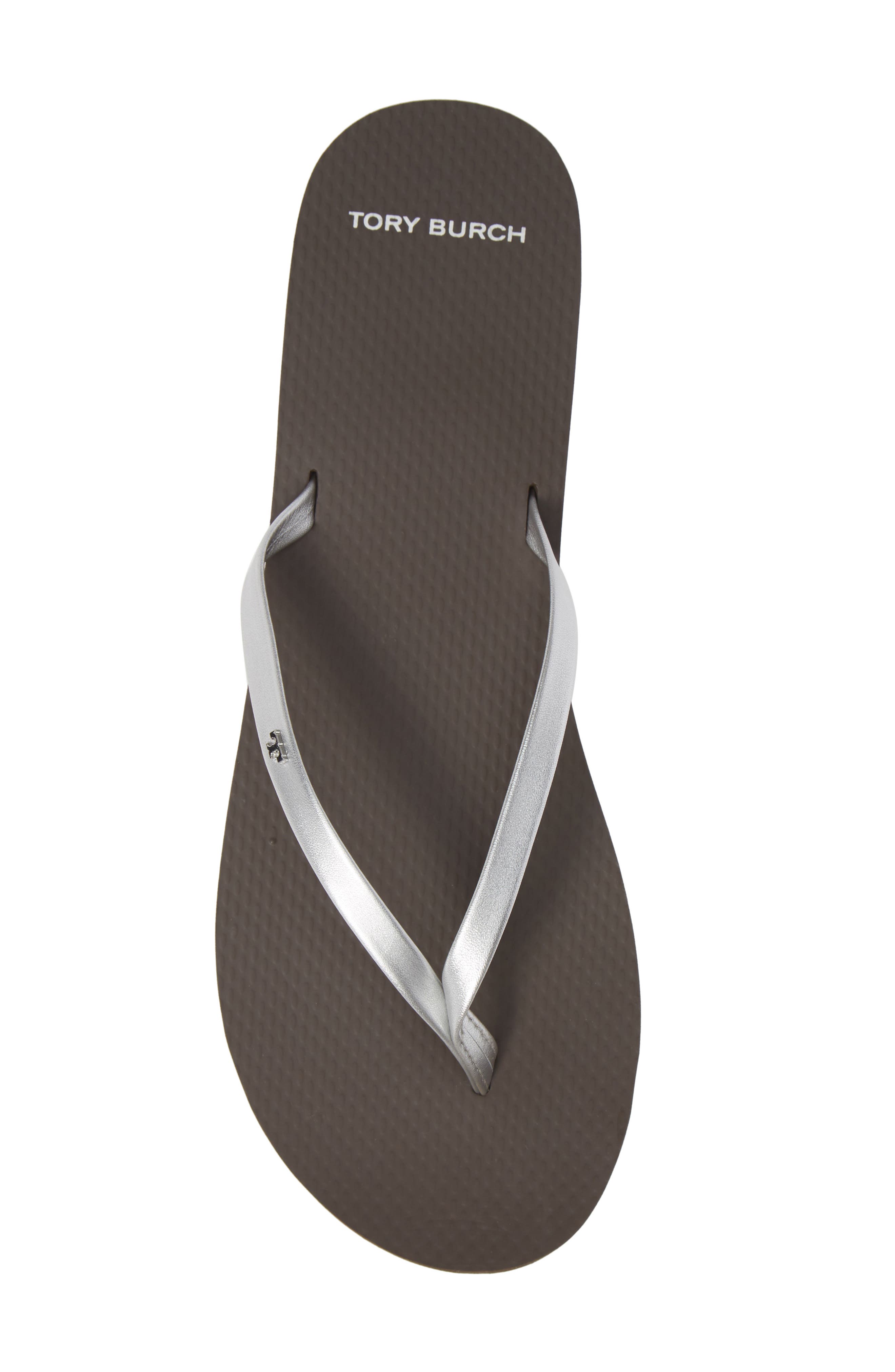 Tory Burch Logo Metallic Flip Flop, Alternate, color, 