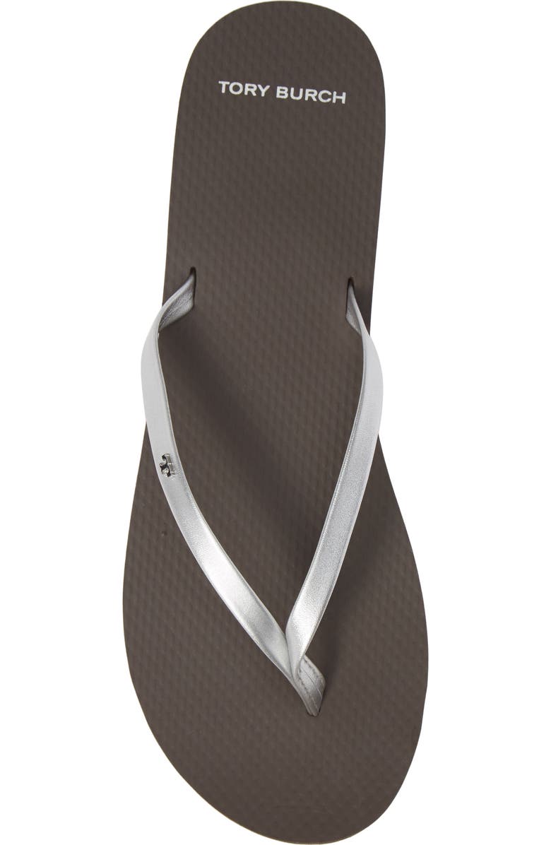 Tory Burch Logo Metallic Flip Flop, Alternate, color,