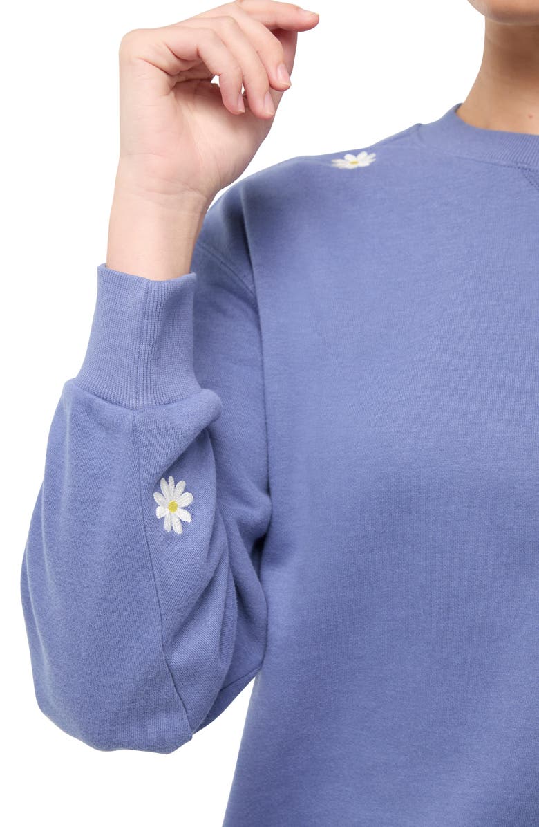 Wildfox Alex Sweatshirt, Alternate, color, Gray Blue Daises
