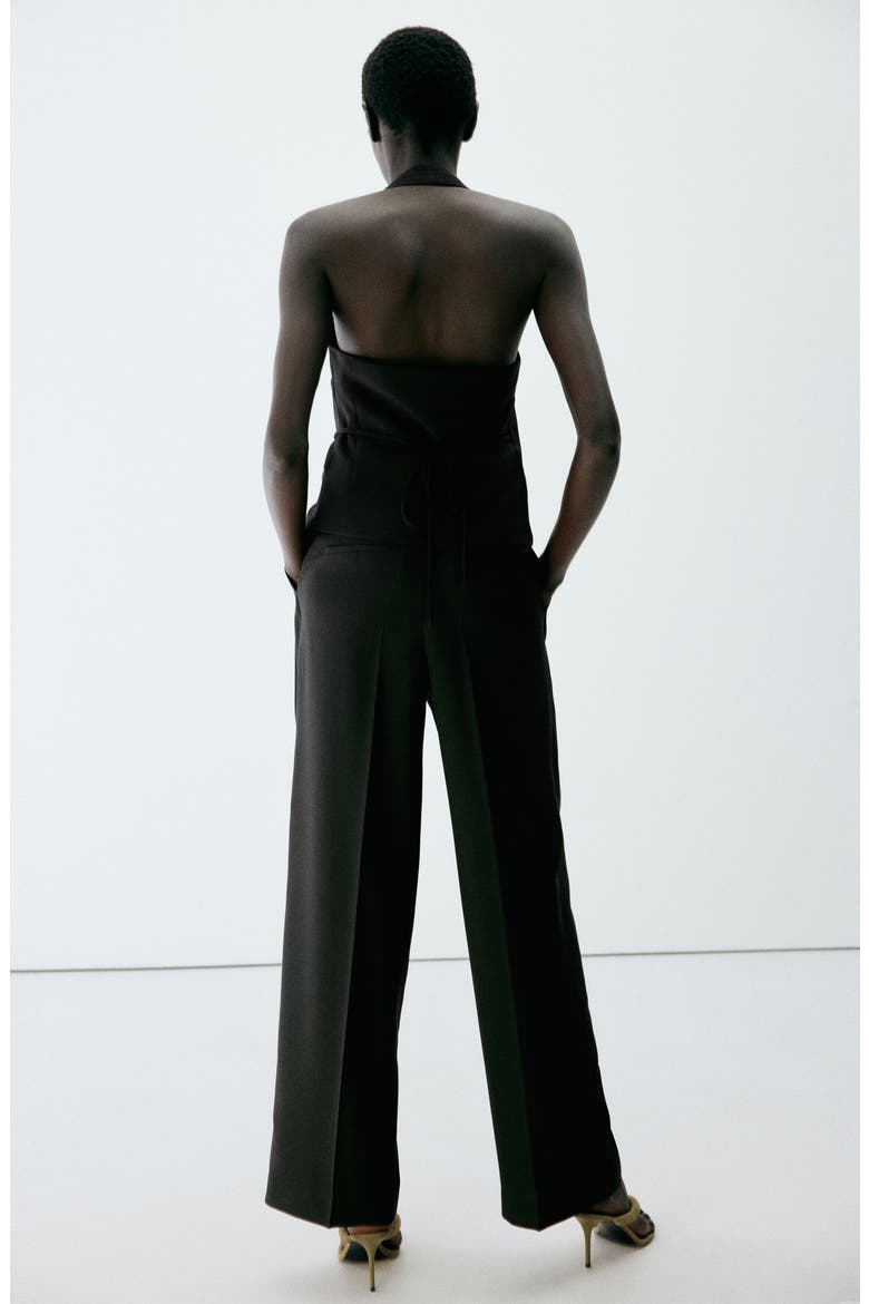 Roma Straight Leg Tailored Trousers, Alternate, color, BLACK