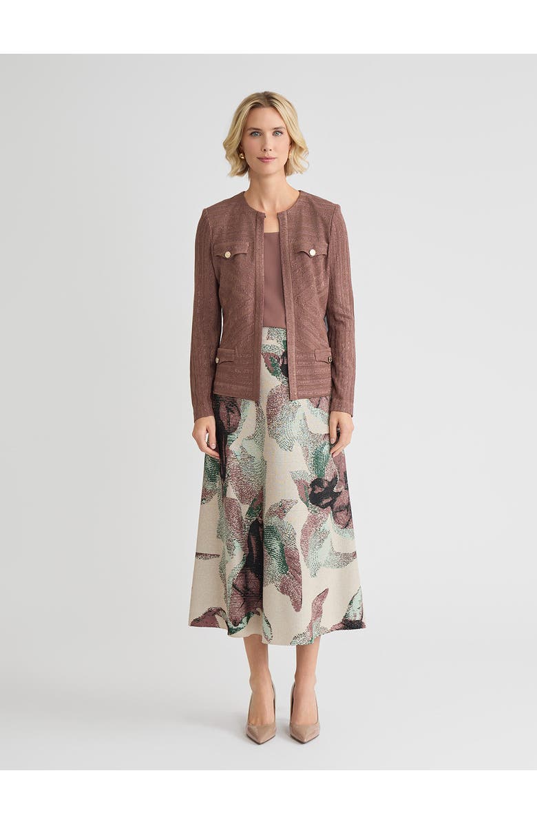 Misook Tailored Tonal Striped Knit Jacket, Alternate, color, Midnight Umber