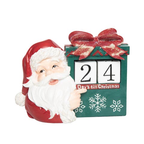Multicolored Christmas Santa Countdown Blocks Set of 3