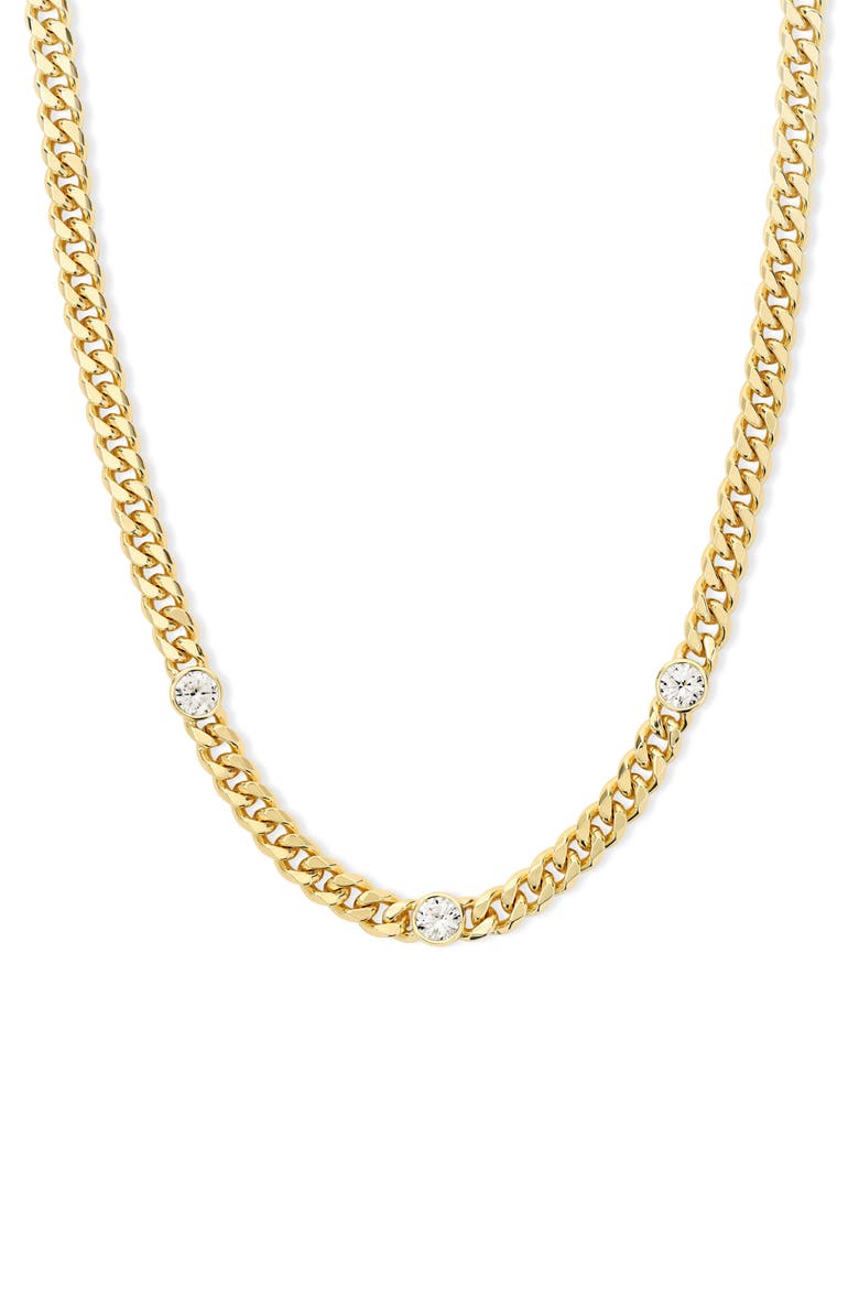 Julian Triple Station Chain Necklace, Main, color, GOLD-WHITE