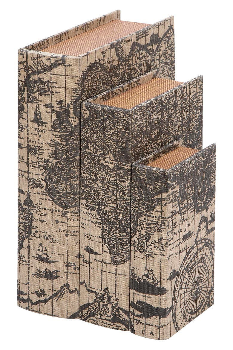 Set of 3 Faux Book Boxes, Main, color, MULTI COLORED
