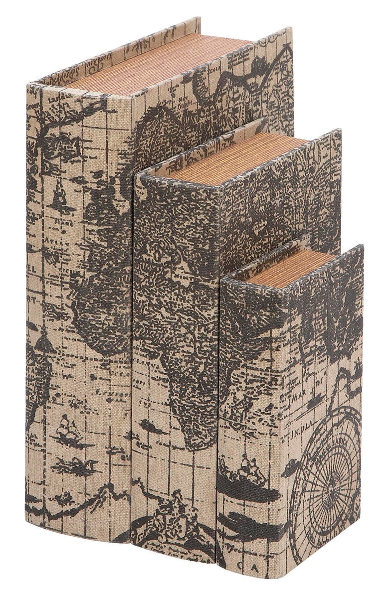 SONOMA SAGE HOME Set of 3 Faux Book Boxes, Main, color,