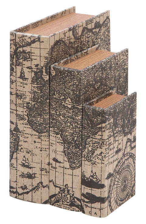 Set of 3 Faux Book Boxes