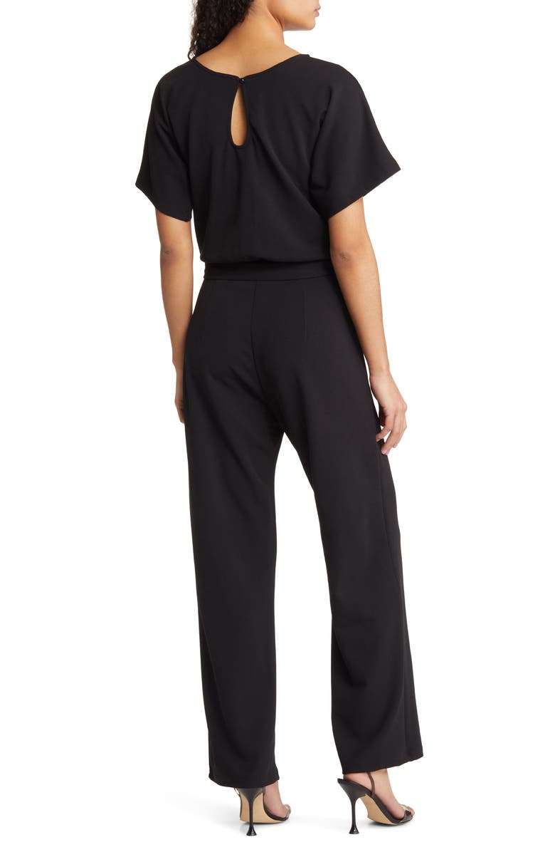 NIKKI LUND Alexandra Tie Waist Jumpsuit, Alternate, color, Black