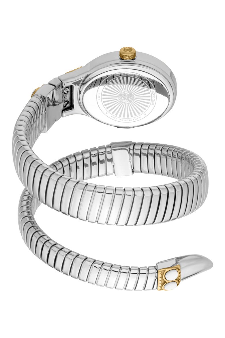 Serpente Ornato Snake Wraparound Bracelet Watch, 22.5mm x 34mm, Alternate, color, TWO TONE SILVER / GOLD