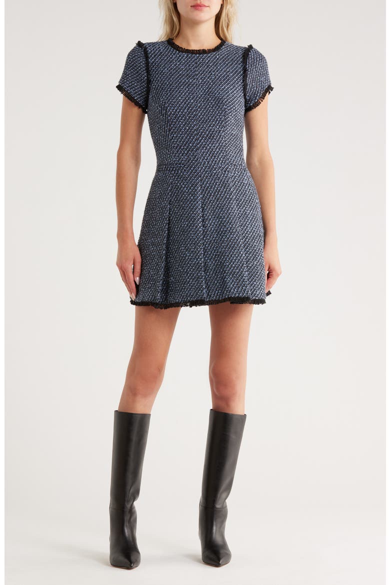 Nova Short Sleeve Metallic Tweed Dress (Women) | Nordstrom