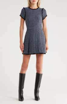 Nova Short Sleeve Metallic Tweed Dress