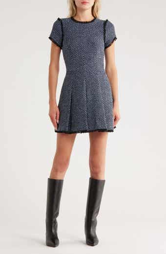 Nova Short Sleeve Metallic Tweed Dress