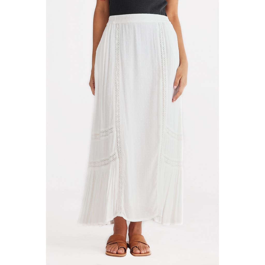 Talisman The Label Midas Clip Dot Maxi Skirt In Off White Dobby