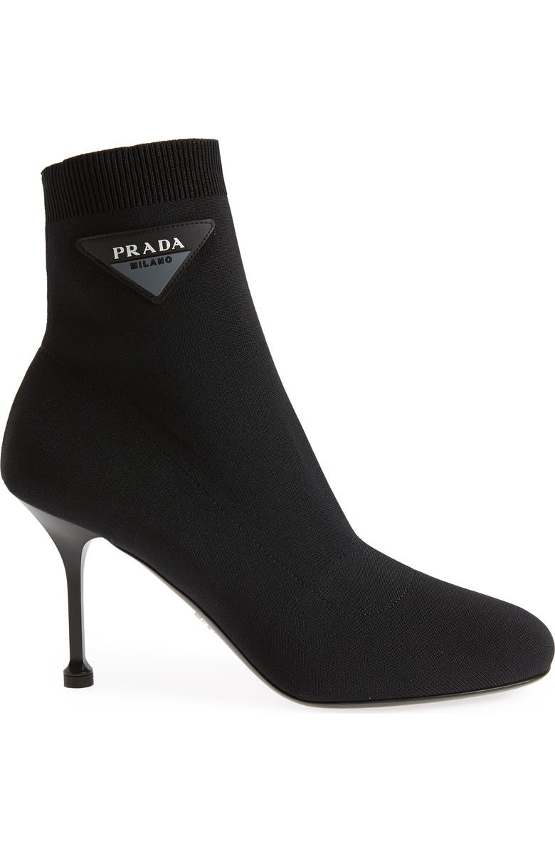 Prada Logo Sock Bootie, Alternate, color,