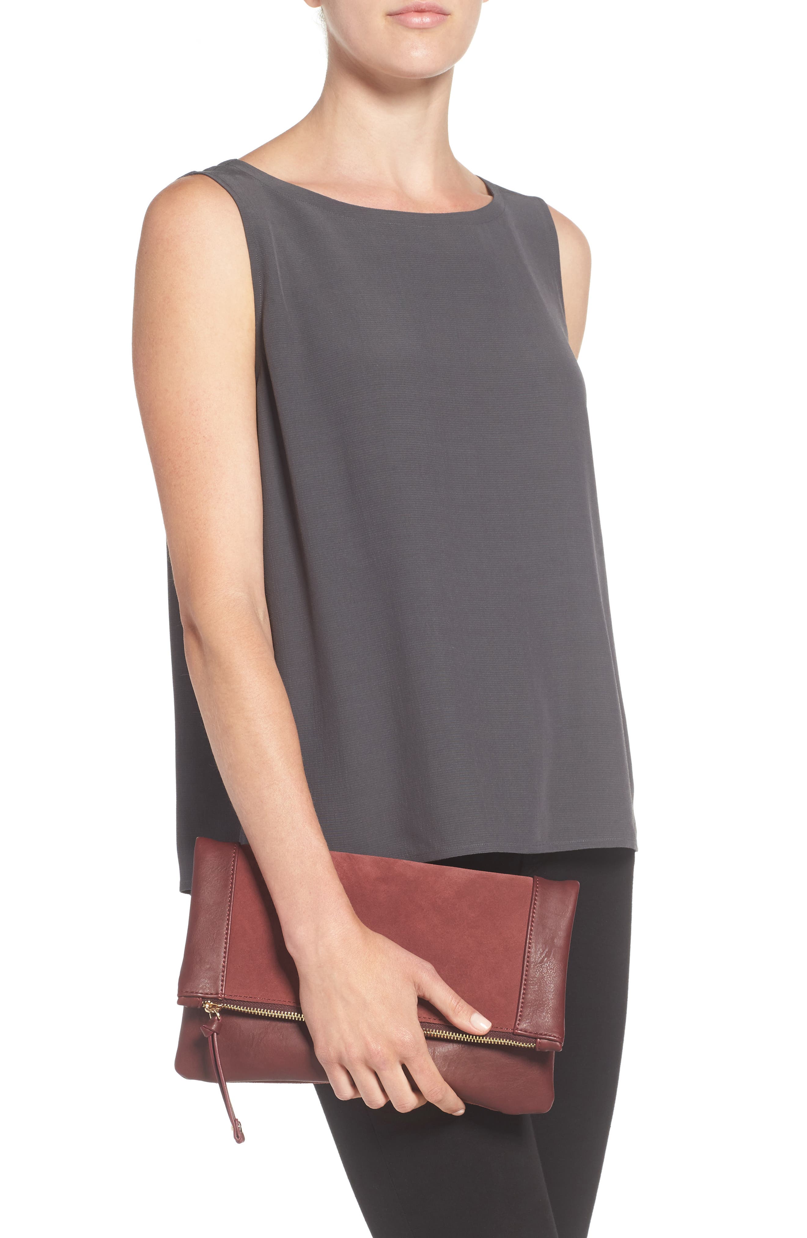 Sole Society Jemma Suede Clutch, Alternate, color, 