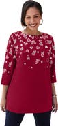 Jessica London Stretch Cotton Boatneck Tunic