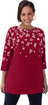 Jessica London Stretch Cotton Boatneck Tunic