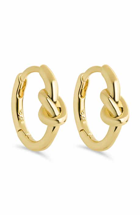 Sterling Forever Minnie Love Knot Huggie Hoop Earrings