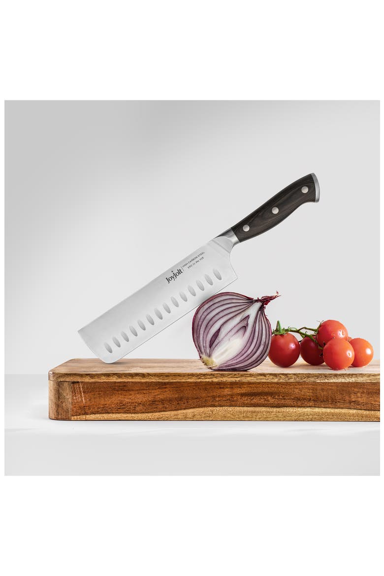 7" Stainless Steel Nakiri Knife, Alternate, color, SILVER/ BLACK