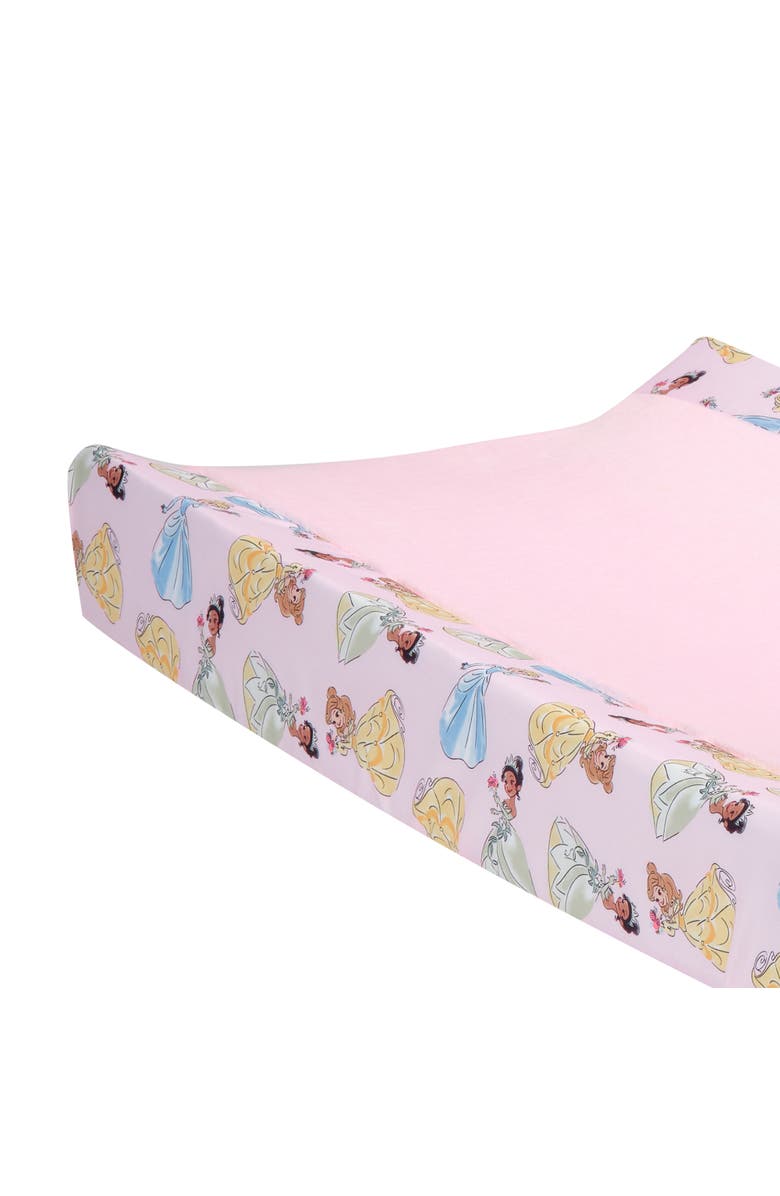 Lambs & Ivy Disney Princesses Changing Pad Cover - Cinderella, Belle & Tiana, Alternate, color, Pink