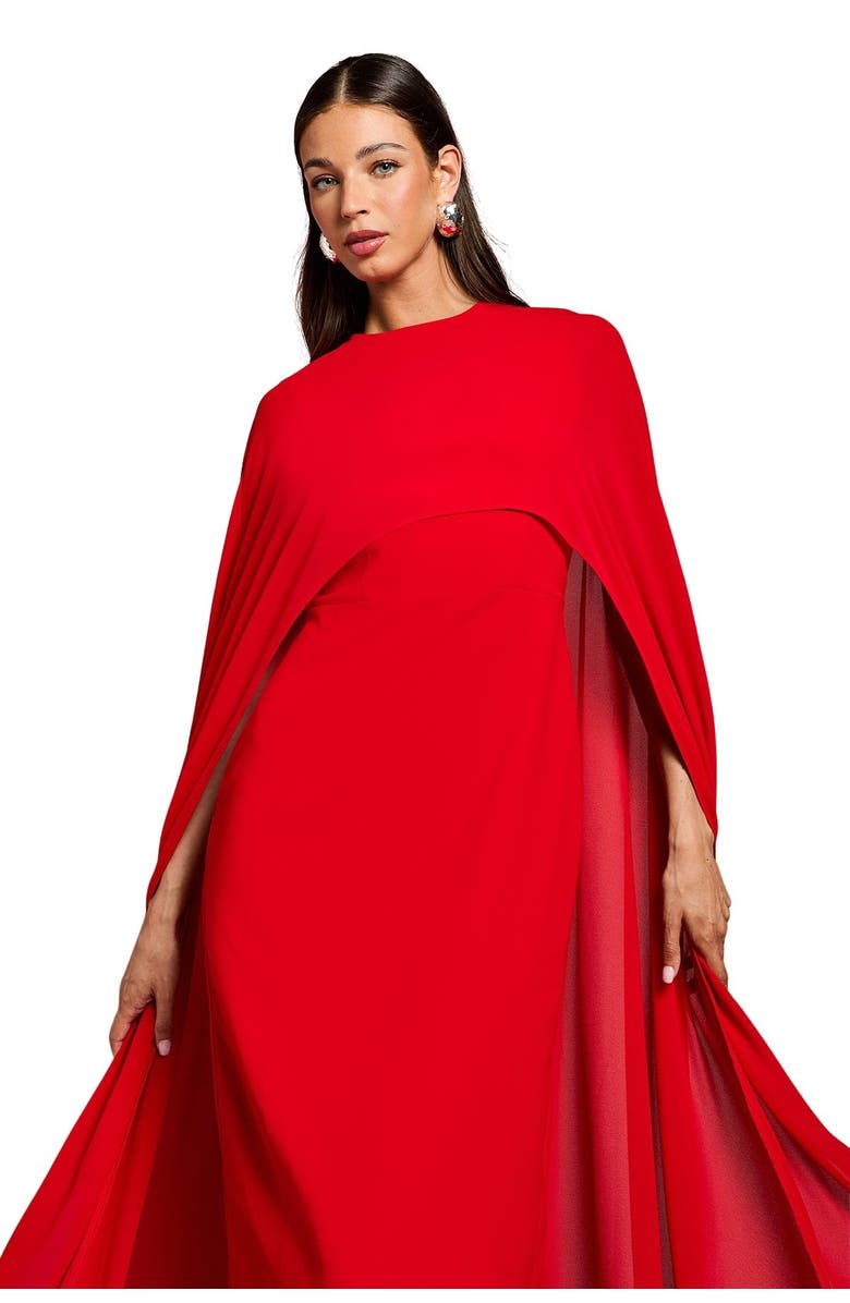 Coast Cape Sleeve Maxi Dress, Alternate, color, Red