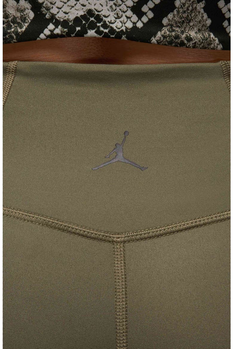 High Waist Bike Shorts, Alternate, color, MEDIUM OLIVE/ WHITE
