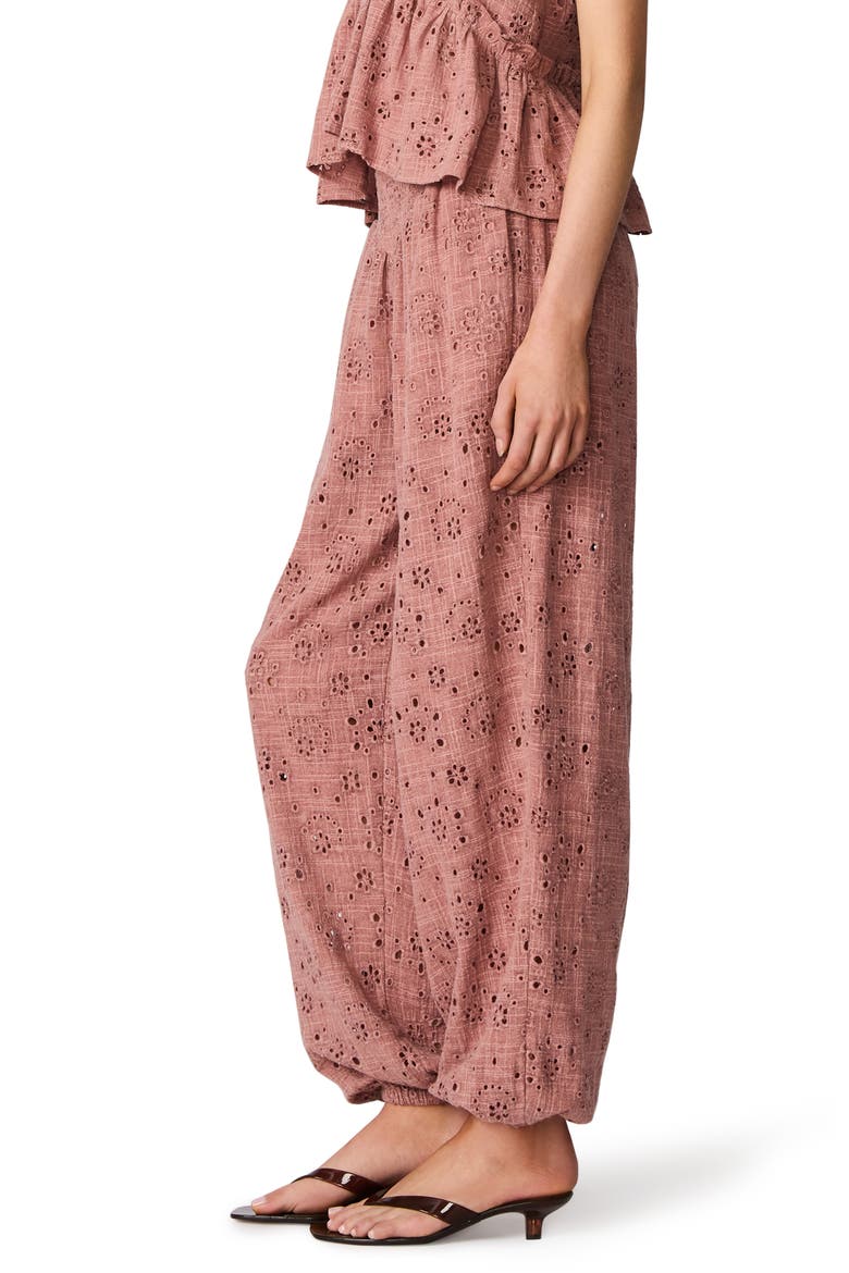 Tillie Cotton Eyelet Pants, Alternate, color, BURNT CORAL