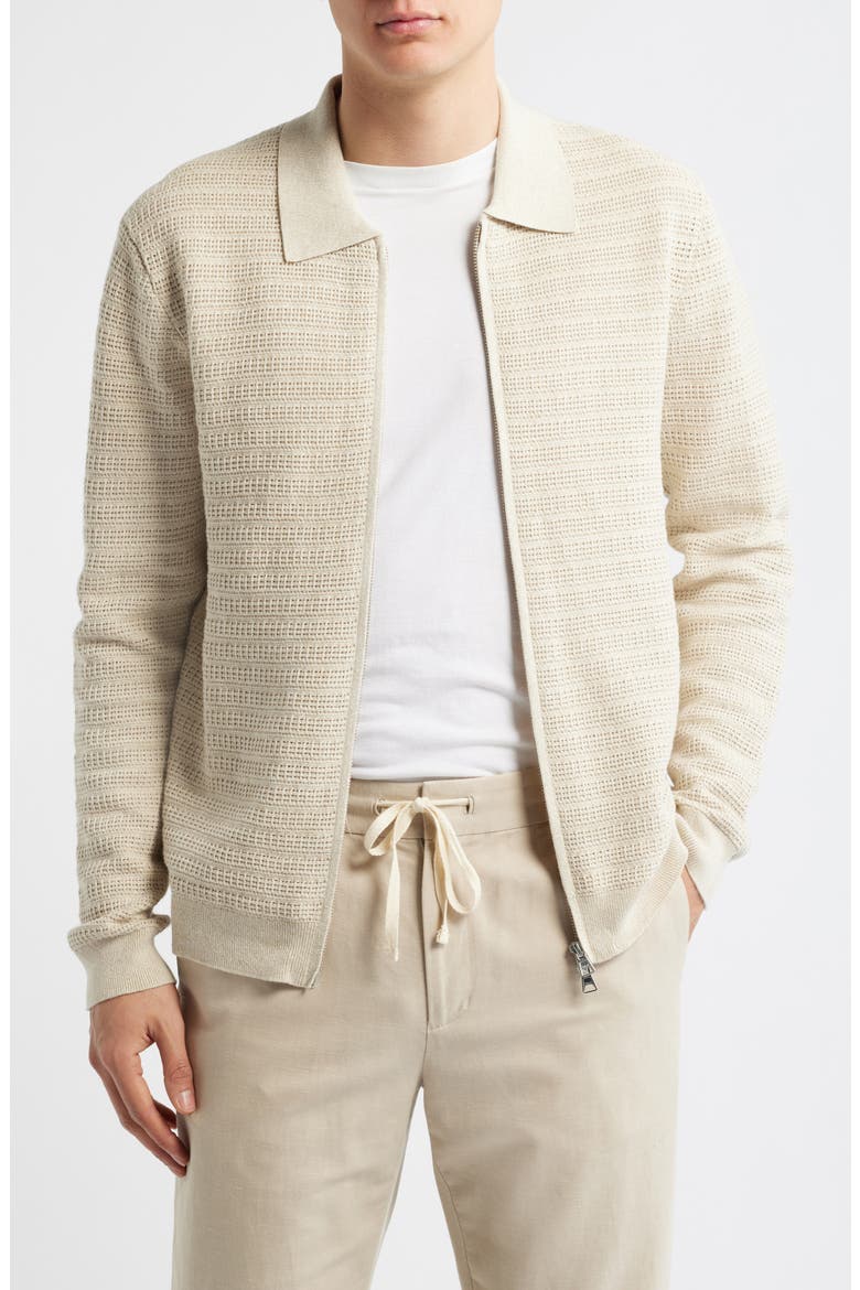 Gustav 60016 Zip Cardigan, Main, color, IVORY MOULINE