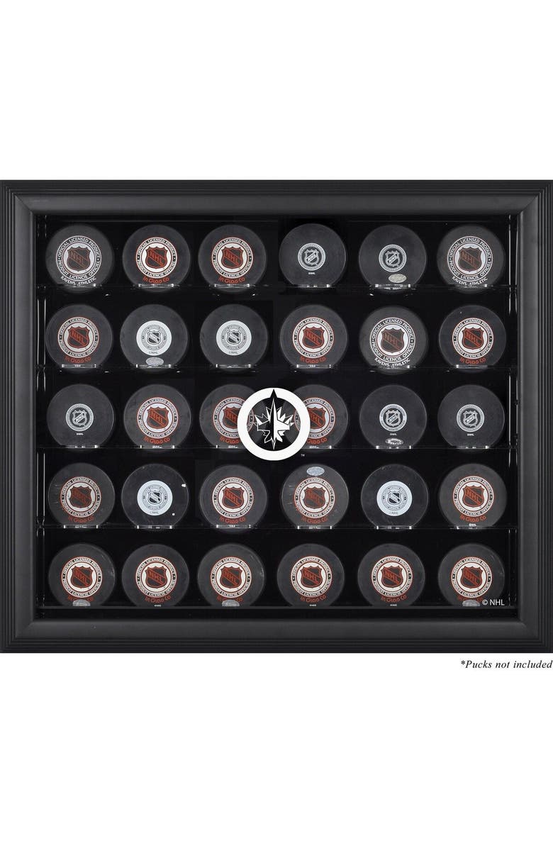 FANATICS AUTHENTIC Winnipeg Jets Framed 30 Hockey Puck Logo Display Case, Main, color, 