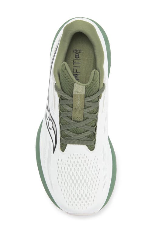 Saucony Ride 18 Running Shoe In White/olivine