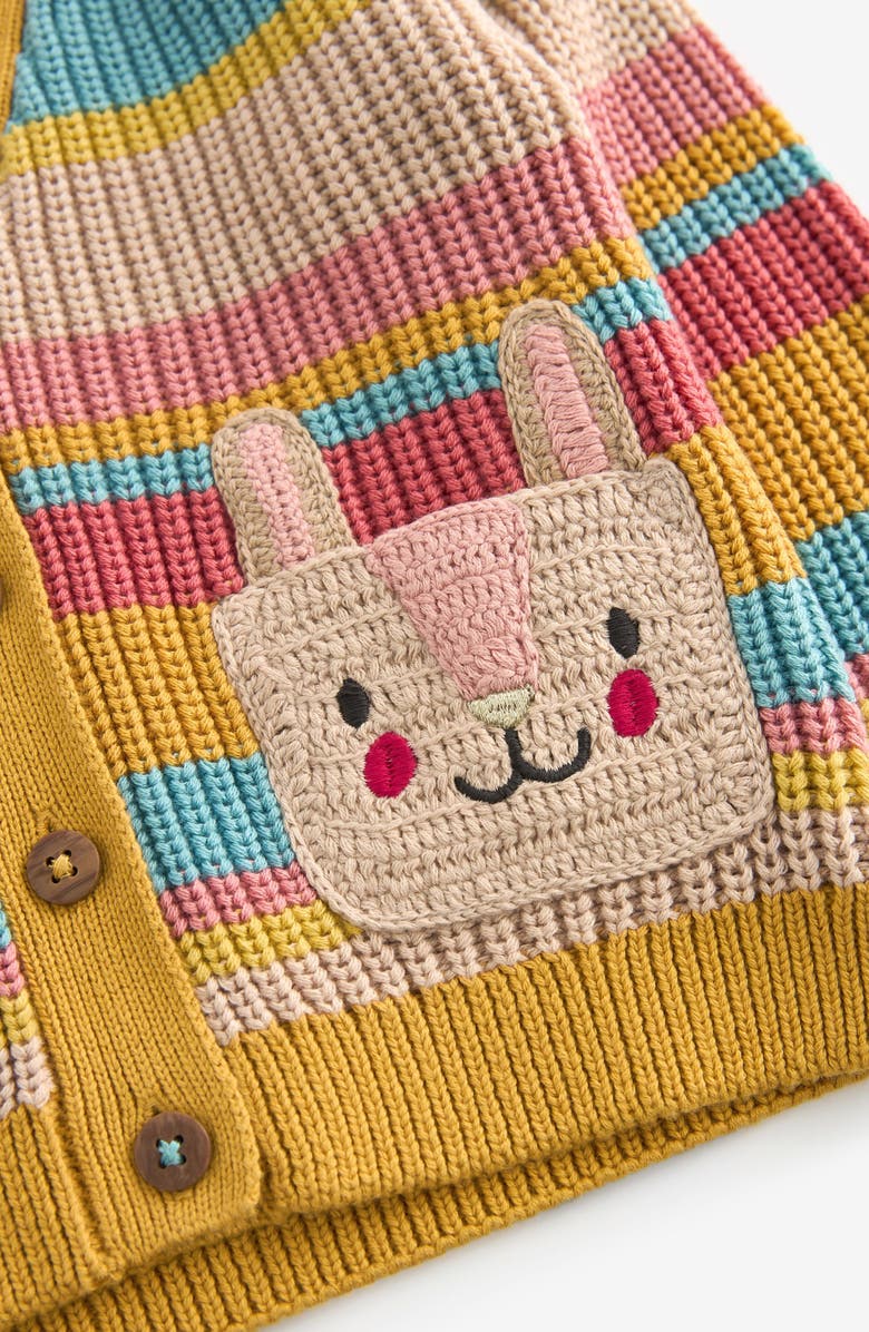 NEXT Kids' Bunny Stripe V-Neck Cardigan, Alternate, color,