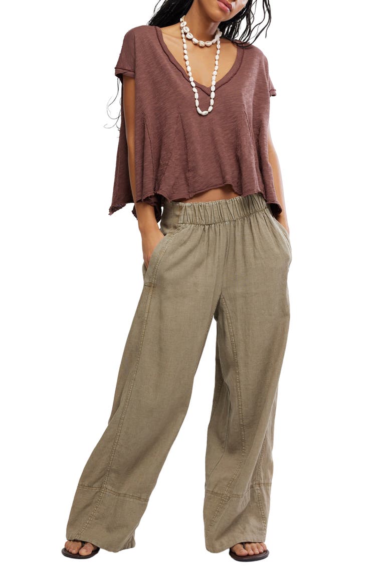 Swing Along With Me Cotton & Linen Blend T-Shirt, Alternate, color, BRUNETTE