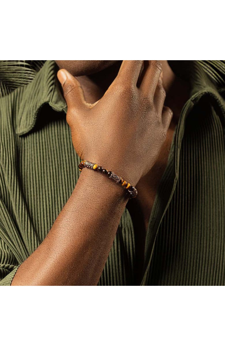 Karma and Luck Healing Courage - Tiger's Eye Triple Protection Bracelet, Alternate, color, Brown/Bronze