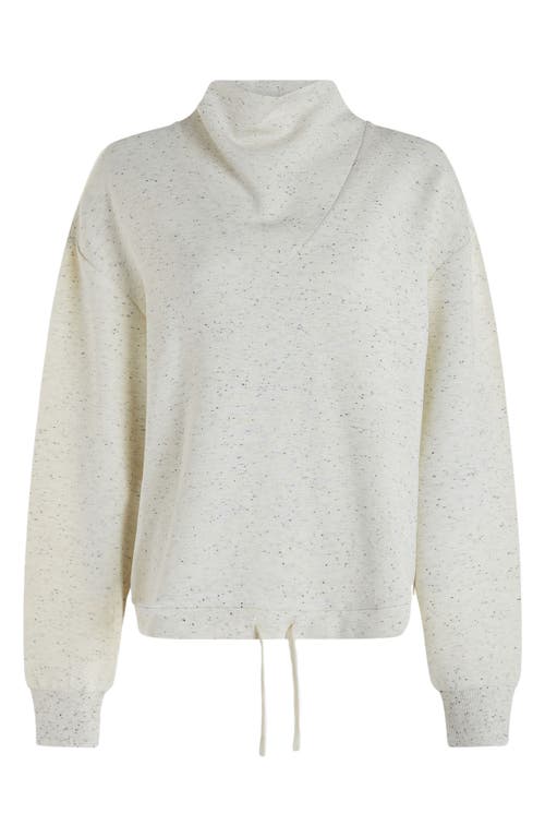 Varley Betsy Funnel Neck Sweatshirt In Ivory Marl Fleck
