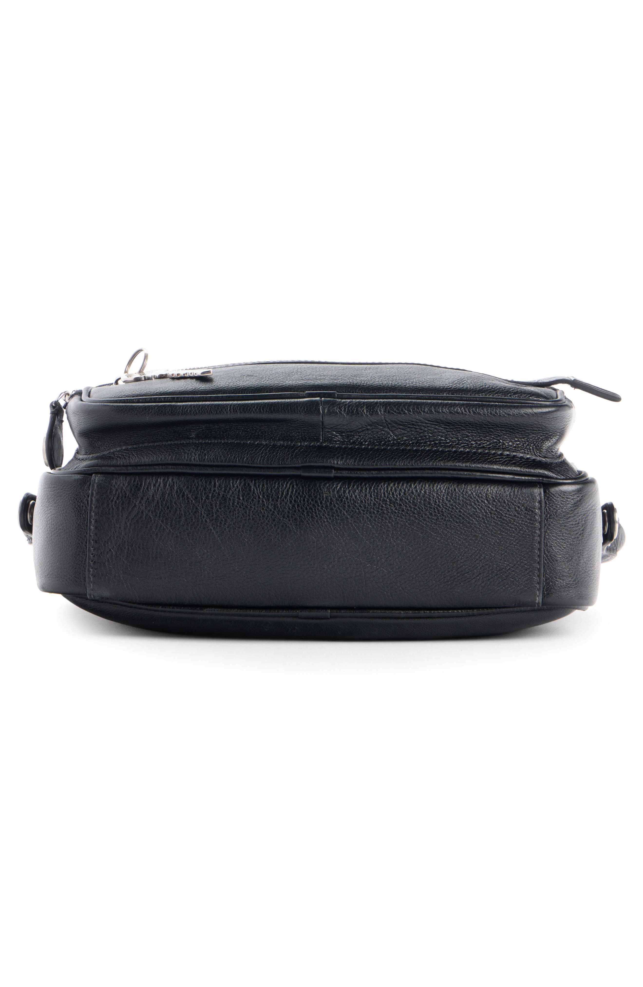 Acne Studios Small Camero Leather Shoulder Bag, Alternate, color, Black