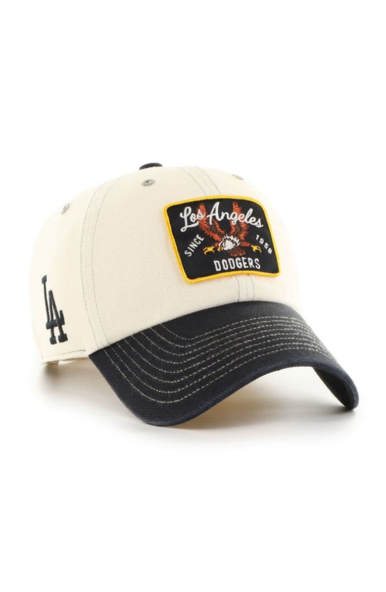 '47 Men's '47  Natural/Black Los Angeles Dodgers Keepsake Collection Clean Up Adjustable Hat, Main, color, Natural
